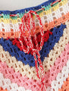 Colorful Stripe Pattern Knitted Shorts - BEYAZURA.COM