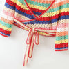 Colorful Stripe Pattern Knitted Top - BEYAZURA.COM