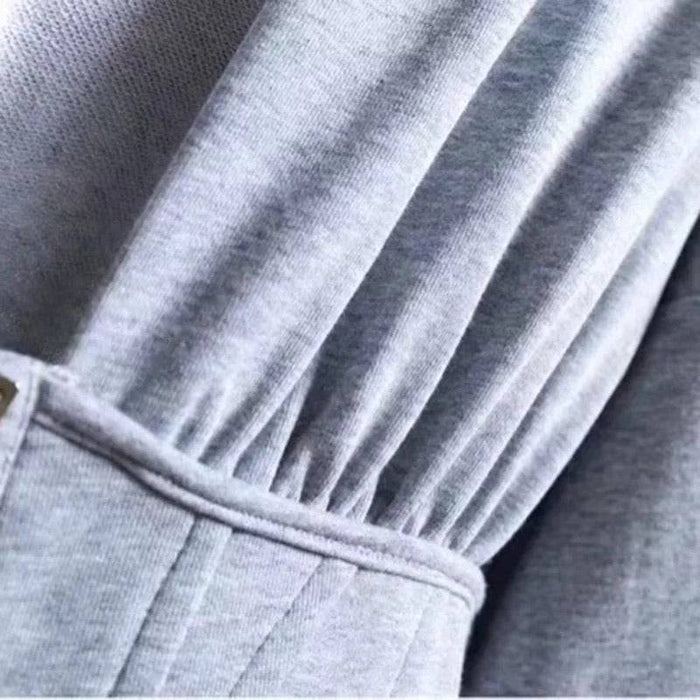 Corset Hoodie Sweatshirt in Gray - BEYAZURA.COM