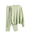 Cozy Soft Cable Knit Pants Set - BEYAZURA.COM