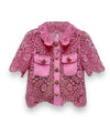 Crochet Knitted Slim Shirt Skirt In Pink - BEYAZURA.COM