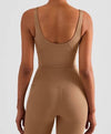 Cropped Lower Back Fitness Top In Ivory - BEYAZURA.COM