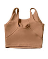 Cropped Lower Back Fitness Top In Ivory - BEYAZURA.COM