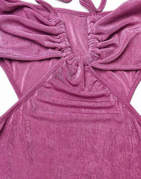 Cutout Backless Strapped Dress - BEYAZURA.COM