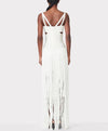 Cutout Bandage Long Dress With Tassels In White - BEYAZURA.COM