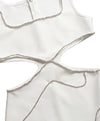 Cutout Bandage Mini Diamond Trim Dress - BEYAZURA.COM