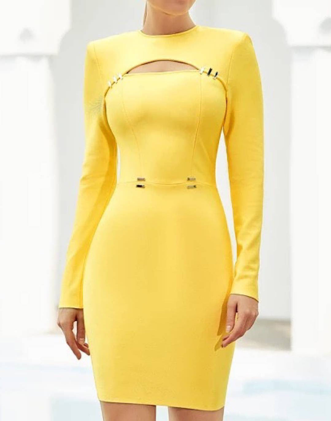 Cutout Cleavage Bodycon Dress– Beyazura.com