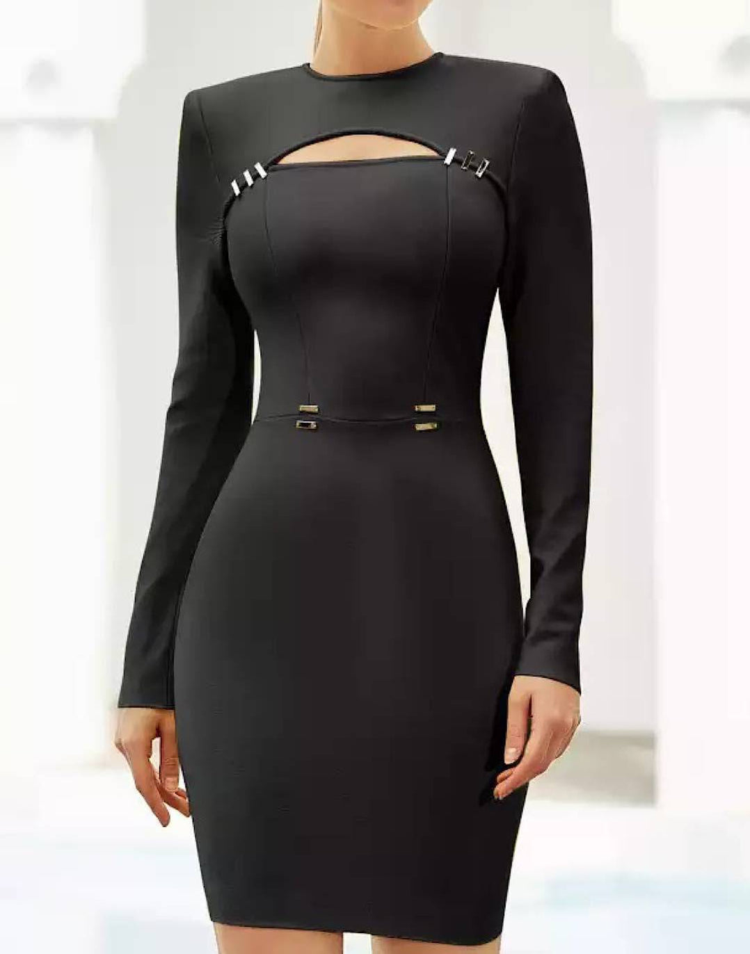 Cutout Cleavage Bodycon Dress– Beyazura.com