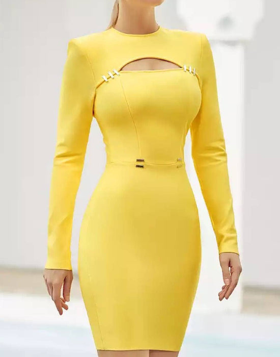 Cutout Cleavage Bodycon Dress Beyazura.com Cutout Cleavage Bodycon Dress Beyazura.com