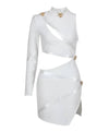 Cutout Detailed Mini Dress In White - BEYAZURA.COM