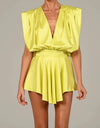 Deep V Neck Loose Short Playsuit - BEYAZURA.COM