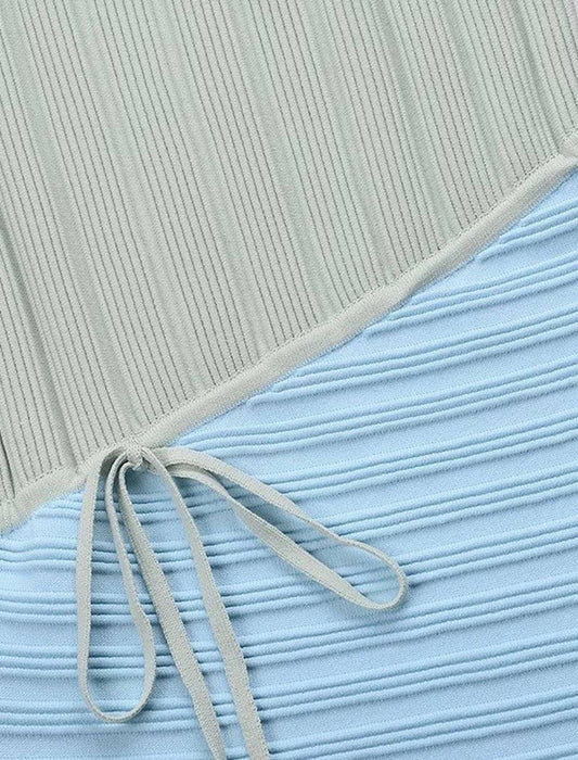 Drawstring Waisted Sleeveless Knit Dress - BEYAZURA.COM