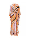 Ethnic Print Colorful Maxi Loose Dress - BEYAZURA.COM