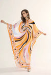 Ethnic Print Colorful Maxi Loose Dress - BEYAZURA.COM