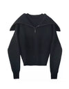 Fake Two Piece Long Collar Sweater - BEYAZURA.COM