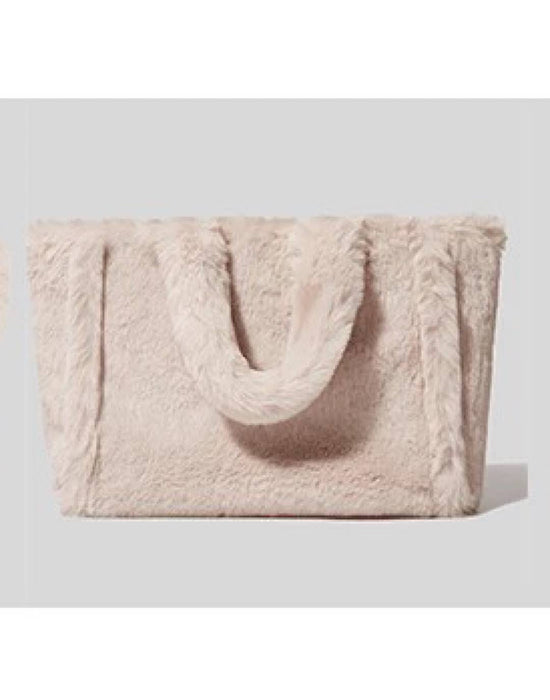 Faux Fur Soft Plush Tote Bag - BEYAZURA.COM