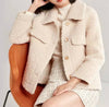 Faux Fur Teddy Side Flapped Outerwear Coat - BEYAZURA.COM