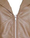 Faux Leather Corset Style Waist Jacket - BEYAZURA.COM