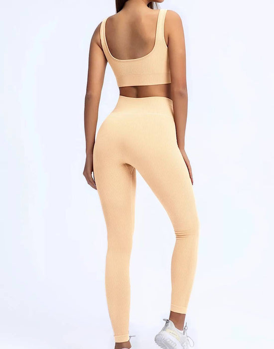 Fitness Crop Top And Long Leggings - BEYAZURA.COM