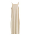 Fitted Plain Knit Midi Dress - BEYAZURA.COM