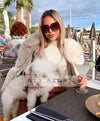 Fox Fur Sheepskin Leather Fur Coat - BEYAZURA.COM