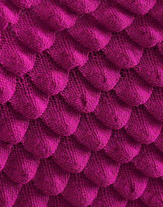 Fuschia Shell Knitted Crop Top - BEYAZURA.COM