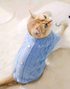 Fuzzy Button Decor Dog And Cat Pets Sweater - BEYAZURA.COM