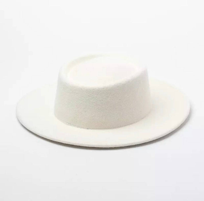 Genuine Australian Wool Felt Hats In Ivory - BEYAZURA.COM