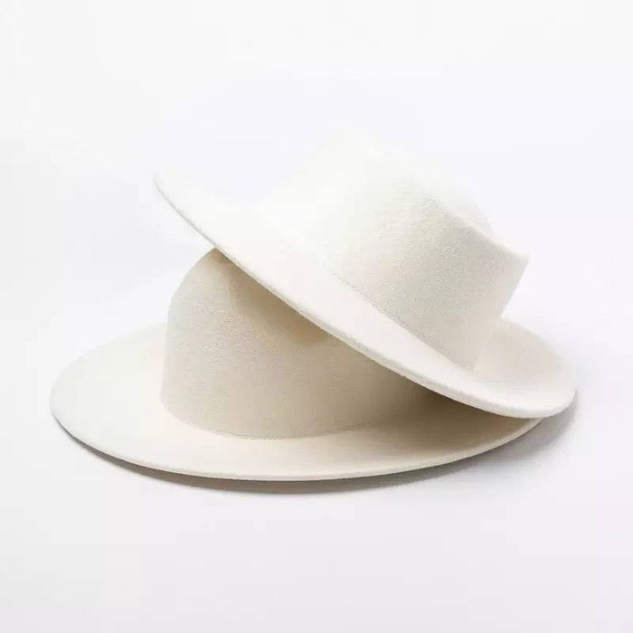 Genuine Australian Wool Felt Hats In Ivory - BEYAZURA.COM