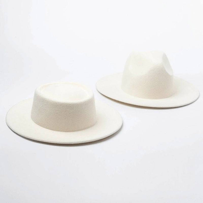 Genuine Australian Wool Felt Hats In Ivory - BEYAZURA.COM