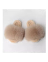 Genuine Fur Fluffy Slides - BEYAZURA.COM