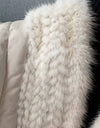 Genuine Mink Trimmed Puffer Coat - BEYAZURA.COM