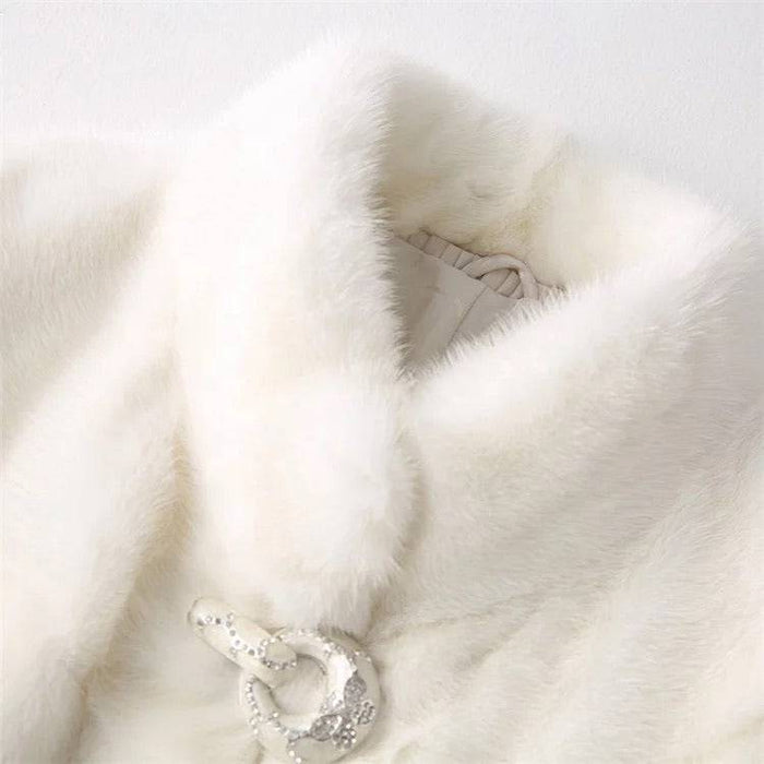 Genuine Russian Mink Fur Crystal Trimmed Coat - BEYAZURA.COM