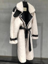 Genuine Sheep Shearing Fur Wool Coat - BEYAZURA.COM