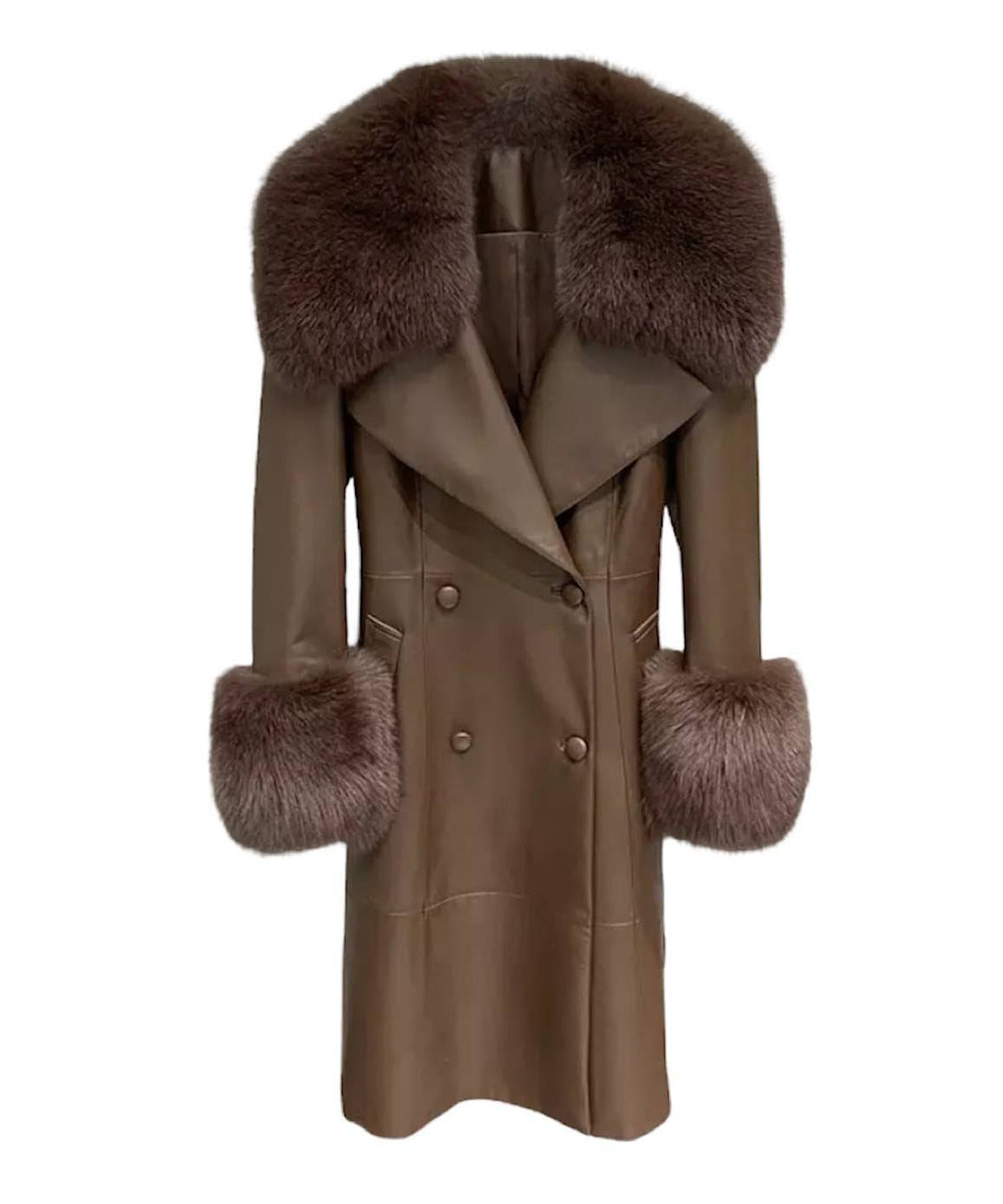 Luxury Sheepskin & Fox Fur Coat