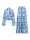 Geometric Tie Dye Print Top Long Skirt Set - BEYAZURA.COM