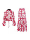 Geometric Tie Dye Print Top Long Skirt Set - BEYAZURA.COM