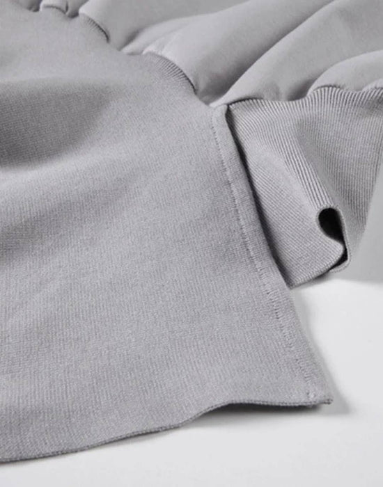 Gray Asymmetrical Loose Sweater - BEYAZURA.COM