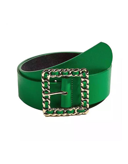 Green Chain Buckle PU Leather Belt - BEYAZURA.COM