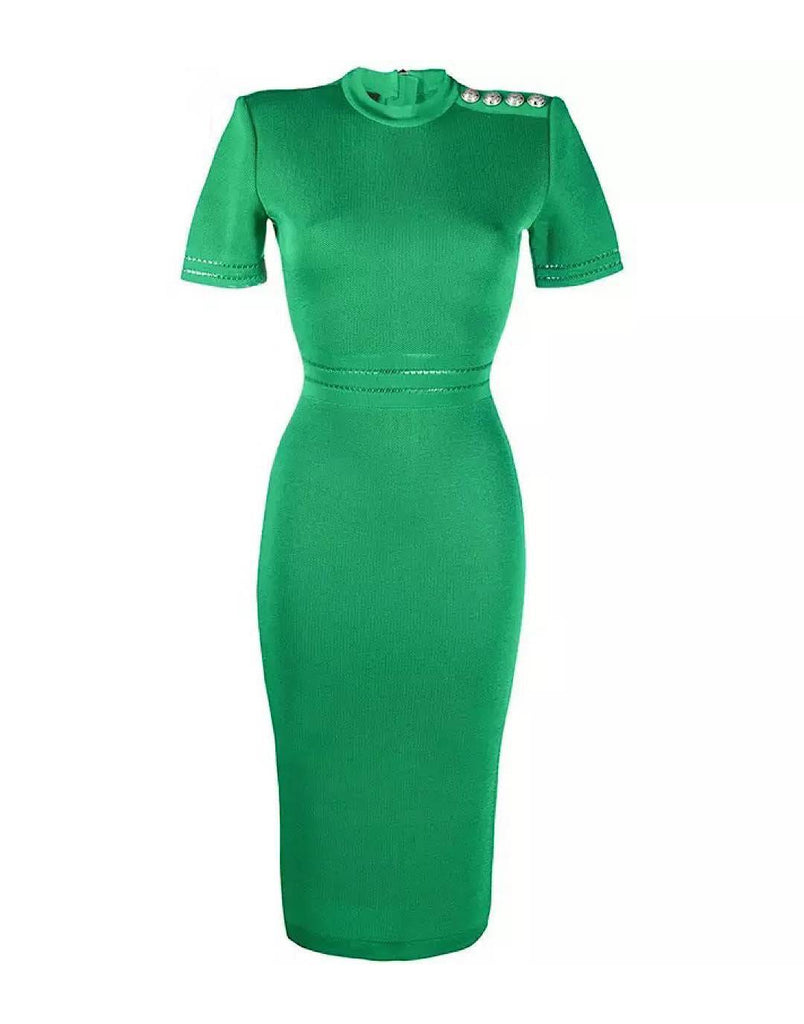 Green Knitted Bodycon Dress– Beyazura.com