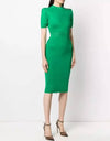 Green Knitted Bodycon Dress - BEYAZURA.COM