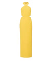 Halter Neck Cutout Long Dress In Yellow - BEYAZURA.COM
