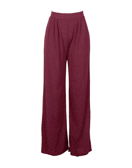 High Waisted Loose Sequined Long Pants - BEYAZURA.COM