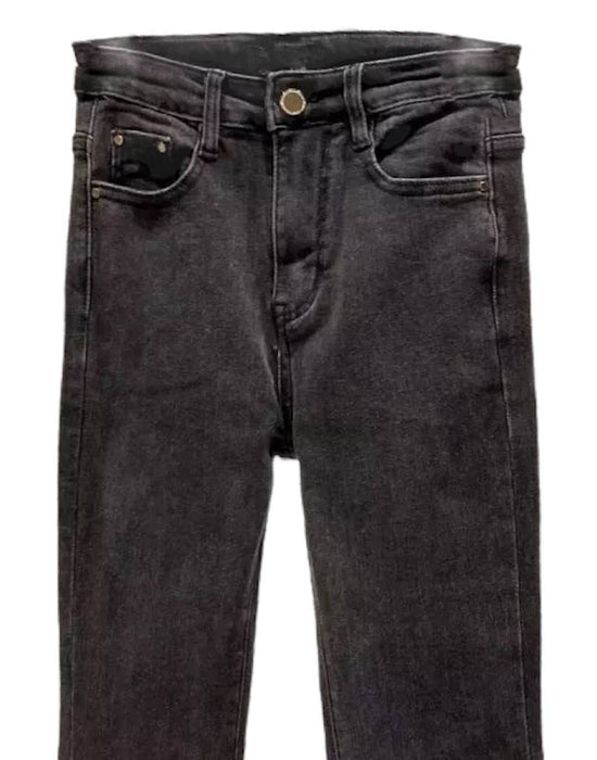 High Waisted Slit Flared Jeans - BEYAZURA.COM
