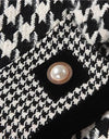 Houndstooth Cropped Tweed Coat - BEYAZURA.COM