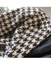 Houndstooth Long Sleeve Outerwear Belted Jacket - BEYAZURA.COM