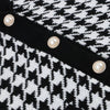 Houndstooth Pattern Knit Long Cardigan - BEYAZURA.COM