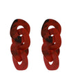 Big Dangle Chained Earrings In White - BEYAZURA.COM