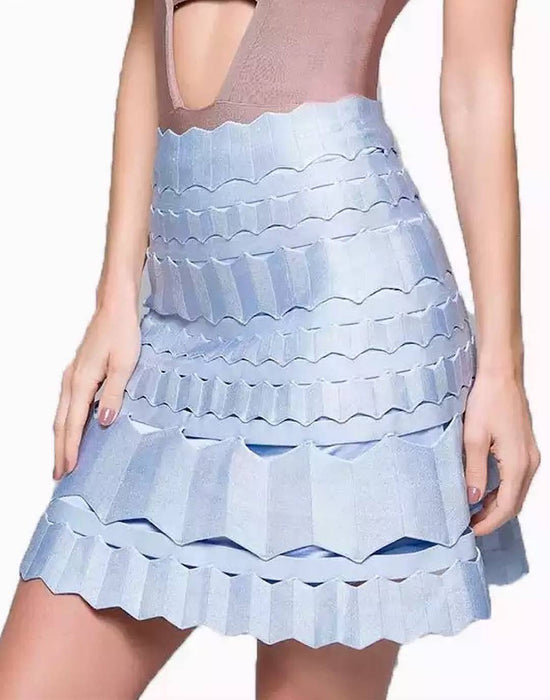 Jacquard Bandage Mini Skirt - BEYAZURA.COM