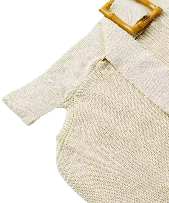 Knit Ankle Length Skirt Bra Top Set - BEYAZURA.COM